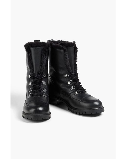 Stuart Weitzman Black Luge Leather Combat Boots