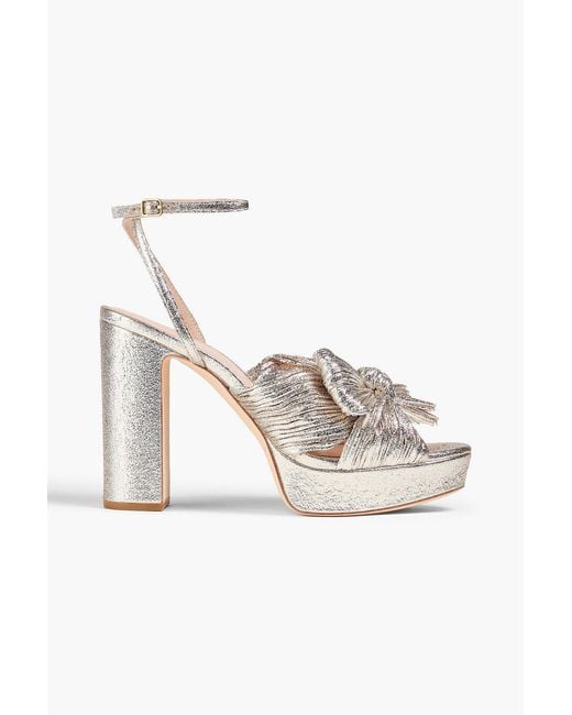 Loeffler Randall Metallic Natalia 110 Twisted Lamé Platform Sandals