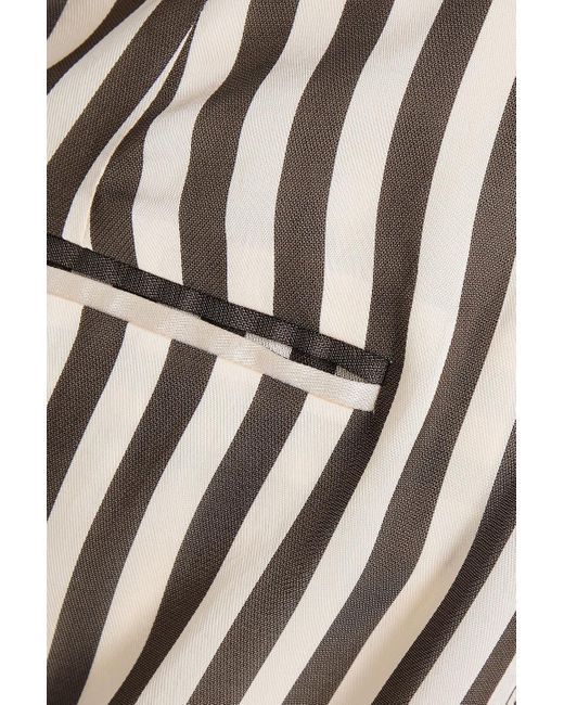 Khaite Brown Banton gestreifte hose mit weitem bein aus glänzendem twill