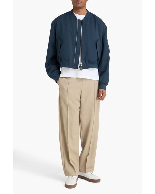 Jil Sander Blue Twill Bomber Jacket for men