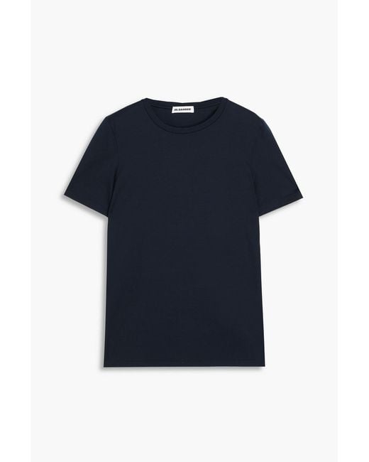 Jil Sander Blue Stretch-Cotton Jersey T-Shirt