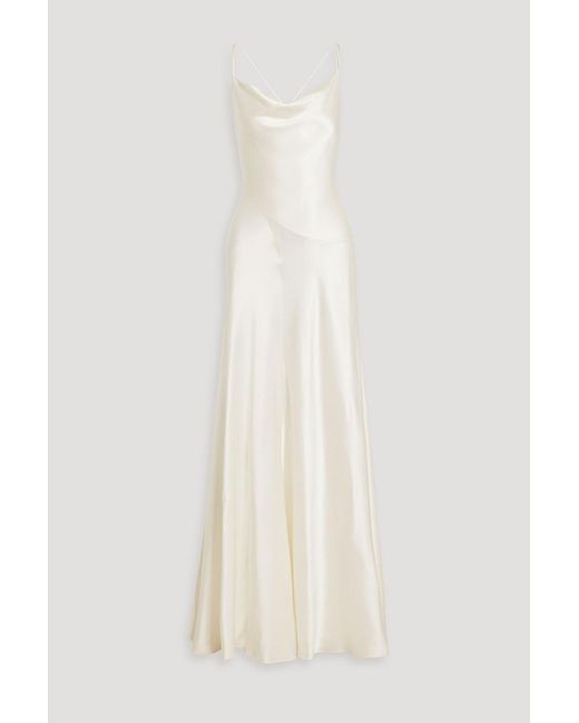 Roksanda White Draped Silk-satin Bridal Gown