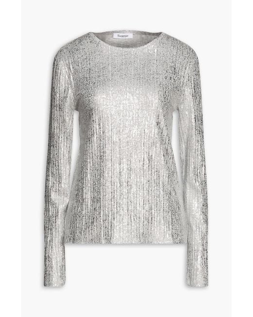 Rodebjer White Ribbed Jersey Top
