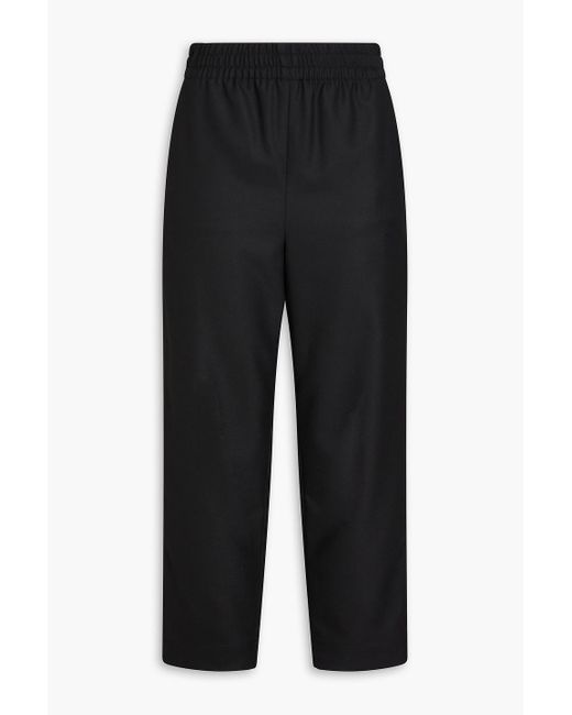 By Malene Birger Black Remi Cropped Twill Straight-leg Pants