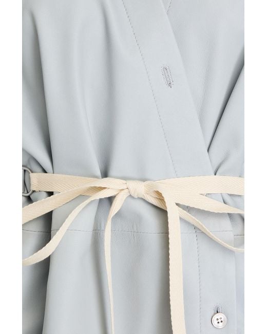 Acne Blue Hemdkleid in minilänge aus leder