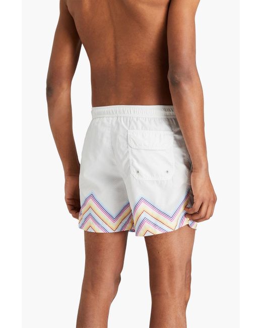 Missoni White Short-length Printed Swim Shorts for men