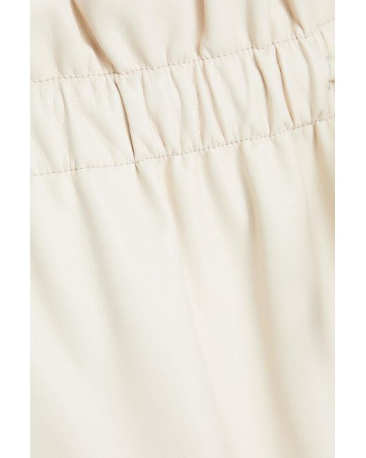 Boutique Moschino Natural Faux Leather Shorts