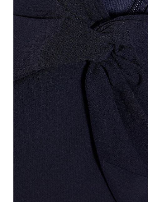 Marchesa Blue Robe aus stretch-crêpe mit twist-detail und cape-effekt