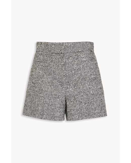 Sandro Gray Houndstooth Wool-blend Tweed Shorts