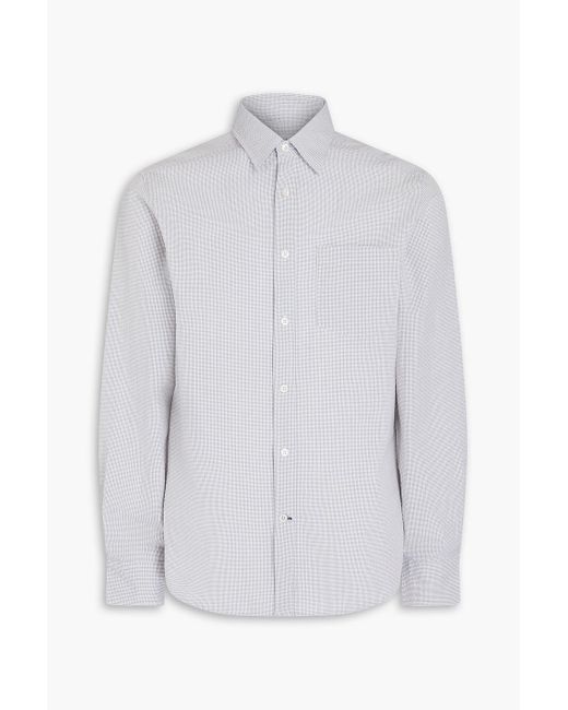 Dunhill White Checked Cotton-seersucker Shirt for men