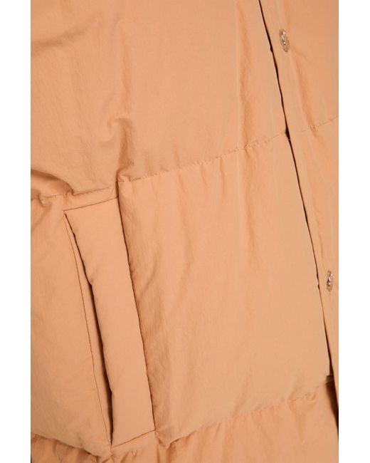 Nanushka Orange Quilted Shell Hooded Coat