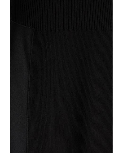 Joseph Black Duperre Crepe And Ribbed-Knit Turtleneck Midi Dress