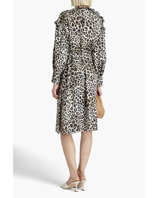 Day Birger et Mikkelsen White Gathered Satin Midi Wrap Dress