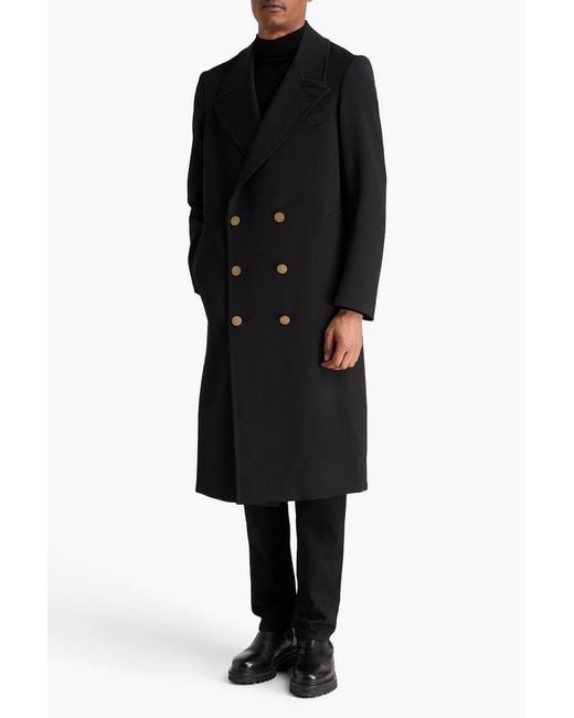 Dunhill Black Wool-Blend Twill Coat for men