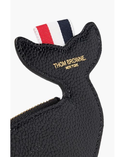 Thom Browne Black Pebbled-Leather Coin Purse
