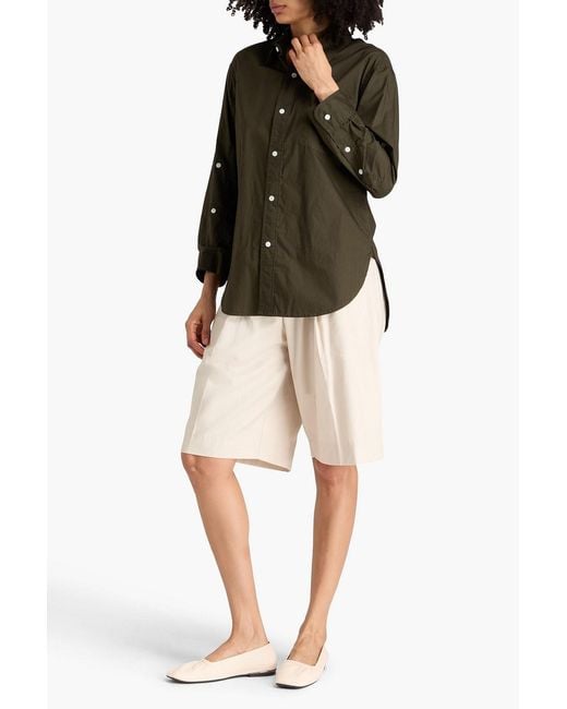 Citizens of Humanity Green Kayla Cotton-Poplin Shirt