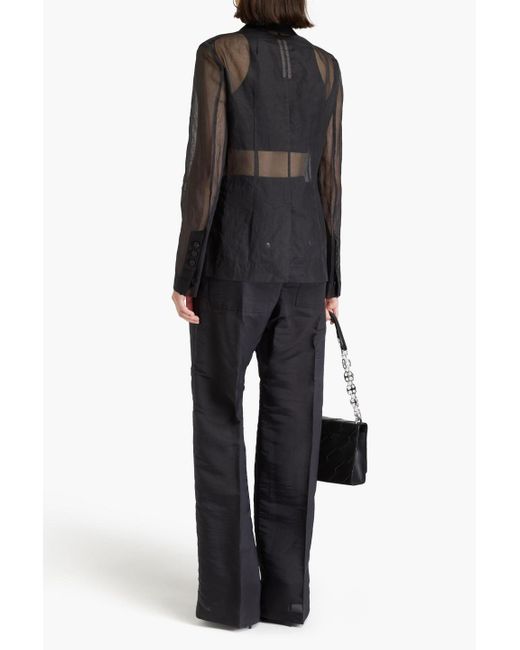 Rick Owens Black Lido Cotton-Organza Blazer