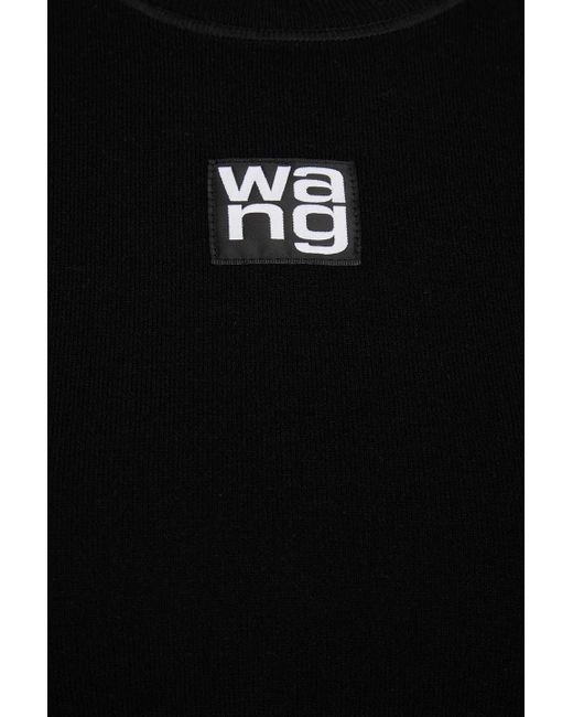 T By Alexander Wang Black Oberteil aus jersey mit print