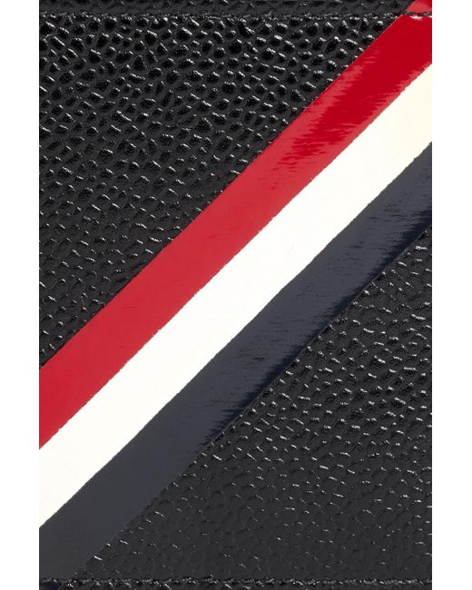 Thom Browne Black Striped Pebbled-leather Wallet for men