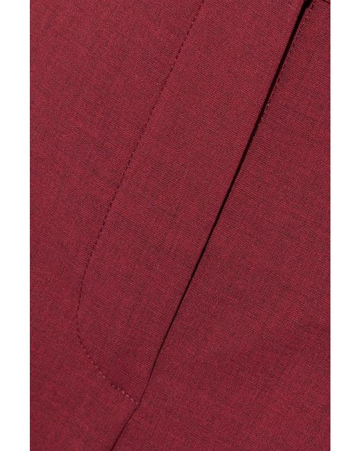 Theory Red Mélange Stretch-wool Straight-leg Pants