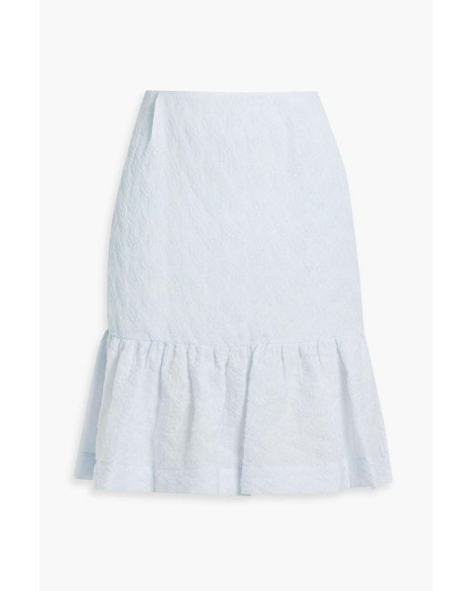 Simone Rocha White Ruffled Cloqué Mini Skirt
