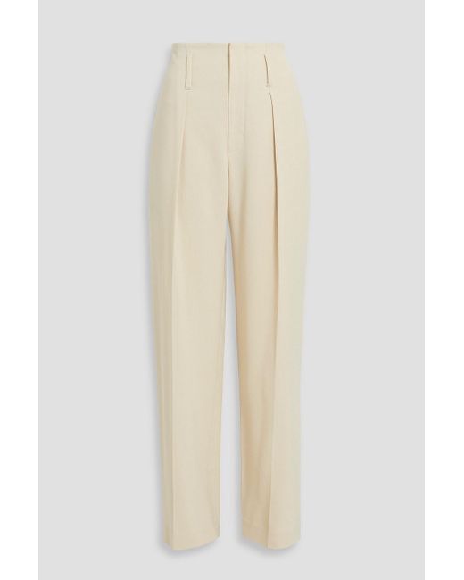 Brunello Cucinelli White Pleated Twill Wide-leg Pants