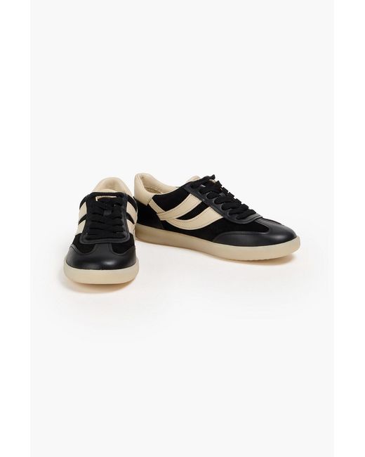 Vince Black Oasis Suede And Leather Sneakers