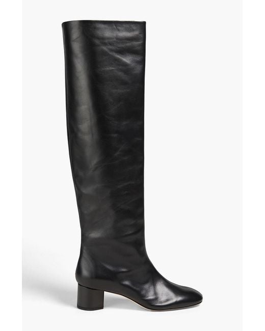 Aeyde Black Willa Leather Knee Boots