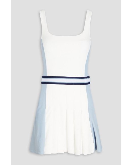 The Upside White Legacy Lucette Striped Neoprene Tennis Dress