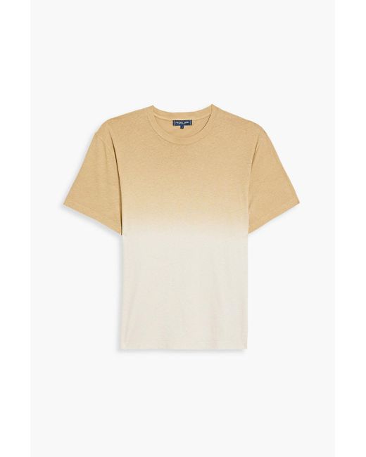 Frescobol Carioca White Dip-dyed Cotton And Linen-blend Jersey T-shirt for men