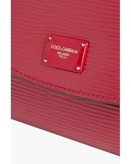 Dolce & Gabbana Red Embossed Leather Clutch