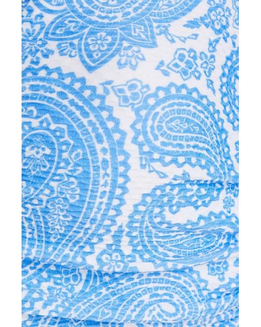 Heidi Klein Blue Paisley-print Stretch-piqué Halterneck Bikini Top