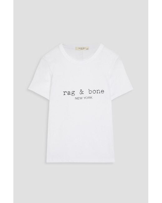 Rag & Bone White Printed Cotton-jersey T-shirt