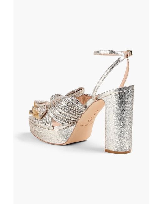 Loeffler Randall Metallic Natalia 110 Twisted Lamé Platform Sandals