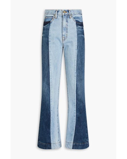 FRAME Blue Atelier Patchwork High-rise Bootcut Jeans
