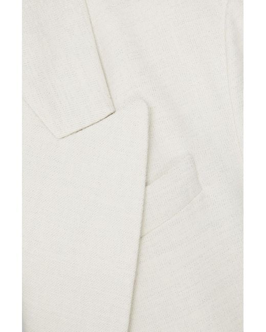 Brunello Cucinelli Natural Double-breasted Metallic Cotton-blend Twill Blazer