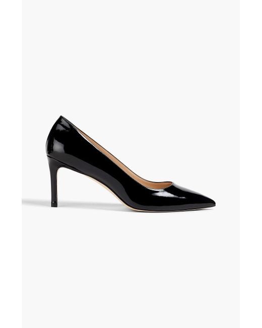 Stuart Weitzman Black Leigh Patent-Leather Pumps