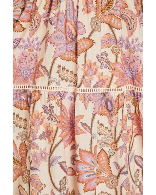 10 Crosby Derek Lam Pink Tiered Paisley-print Cotton Midi Dress