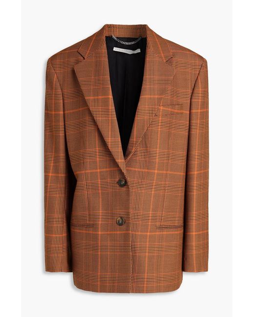 Stella McCartney Brown Houndstooth Wool Blazer