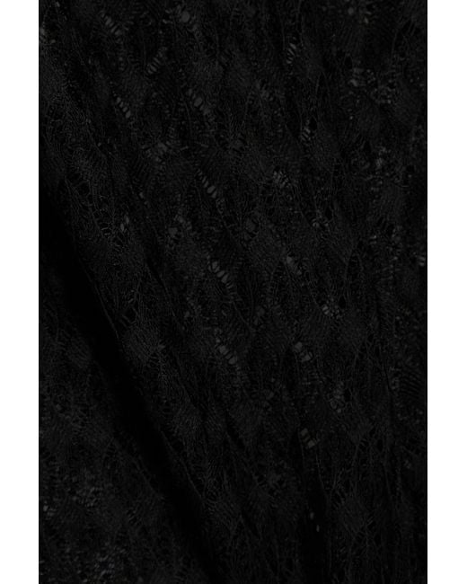 Melissa Odabash Black Sienna gehäkelte hose mit weitem bein