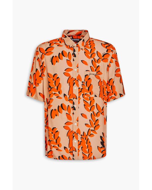 Jacquemus Orange Melo Printed Woven Shirt for men