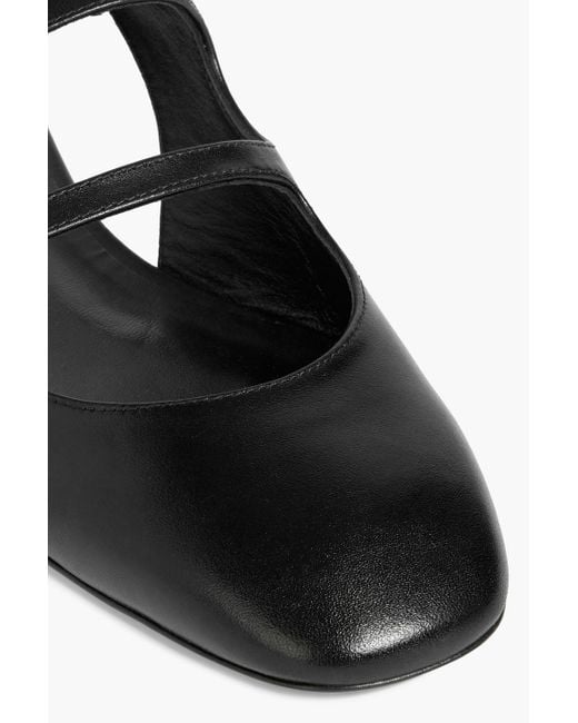 Stuart Weitzman Black Benni slingback-mary-jane-ballerinas aus leder