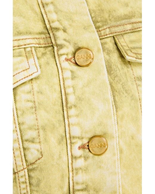 Ganni Yellow Bleached Denim Jacket