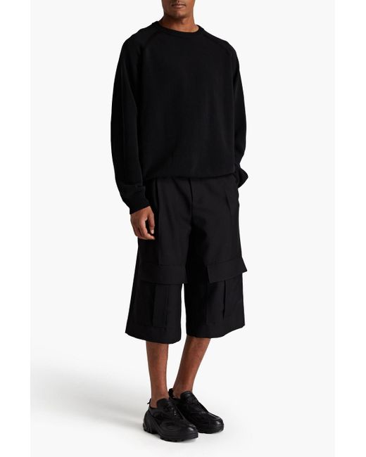 Y-3 Black Intarsia Cotton-blend Sweater for men