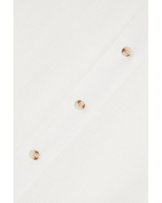 Onia White Linen And Lyocell-blend Mini Shirt Dress