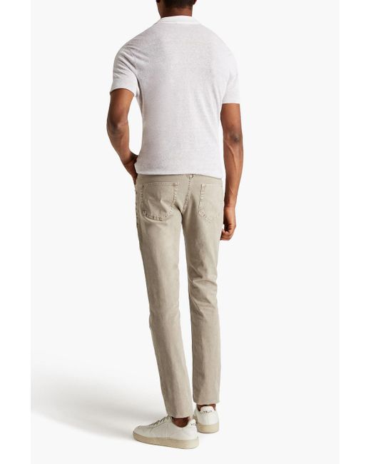 James Perse White Linen-blend Polo Shirt for men