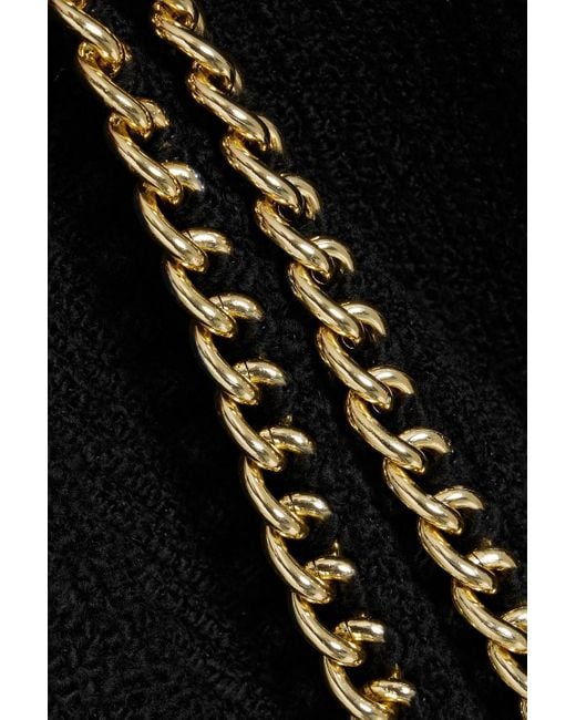 3.1 Phillip Lim Black Chain-Embellished Ribbed Wool-Blend Turtleneck Sweater
