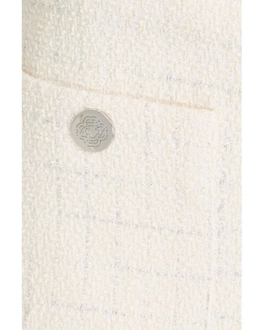 Maje Natural Metallic Checked Cotton-Blend Tweed Shorts