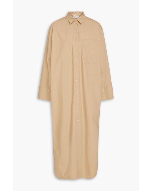 By Malene Birger Natural Cotton-poplin Midi Shirt Dress