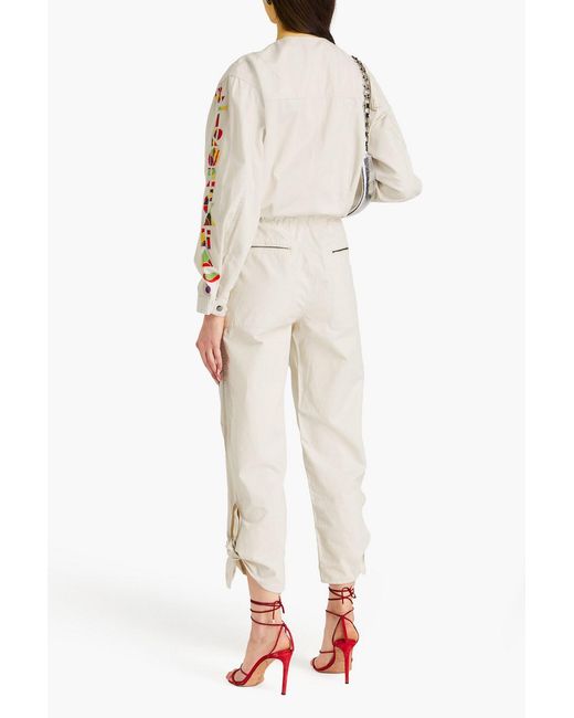 Isabel Marant Natural Gigi Embroidered Cotton Jumpsuit